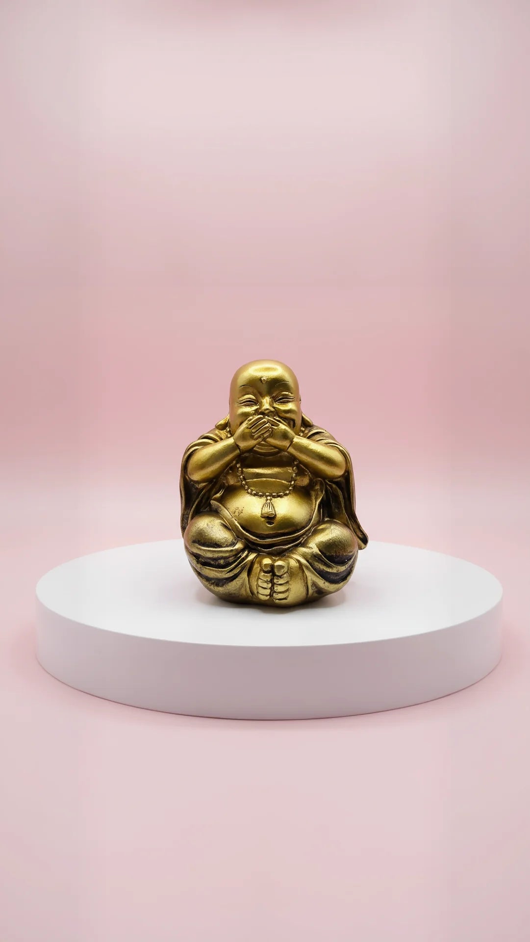 Golden Speak No Evil Buddha Figurine