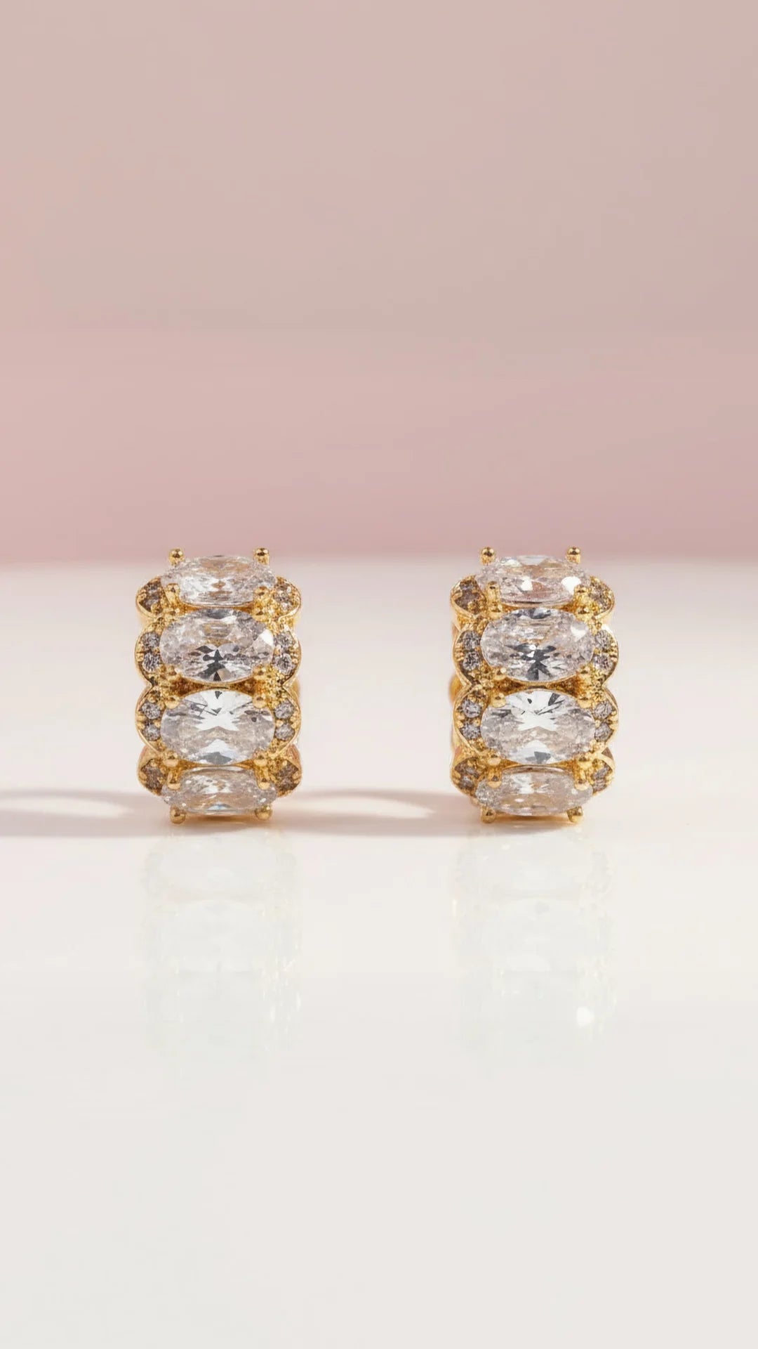 Micro Crystal Huggie Hoop Earrings