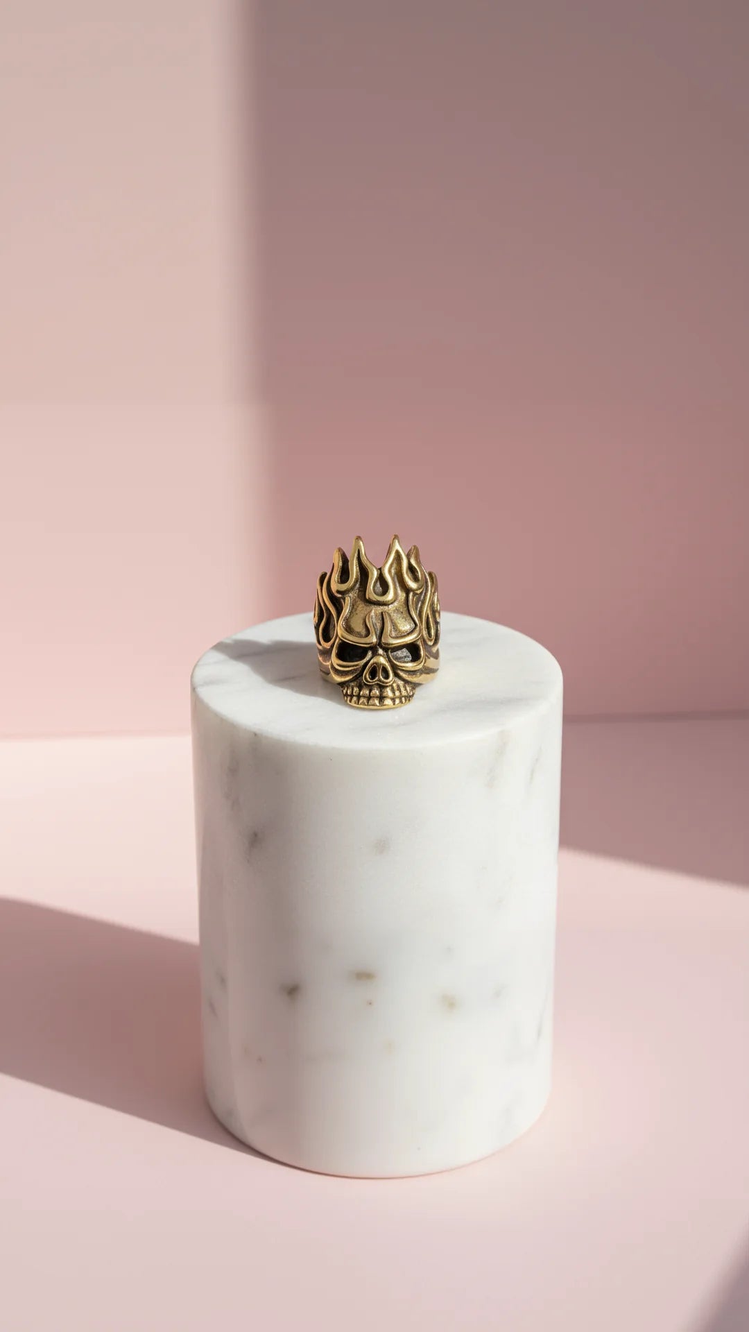 Waterproof Flame Skull Stainless Steel Men's Biker Ring