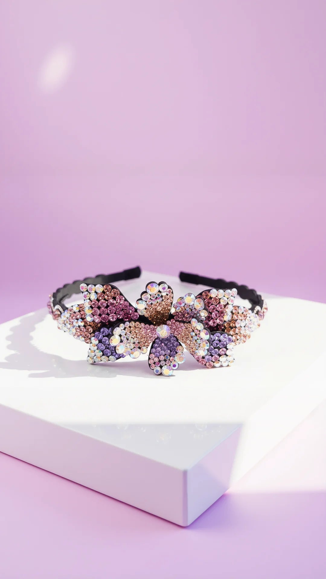 Women’s Crystal Flower Statement Headband & Hair Band