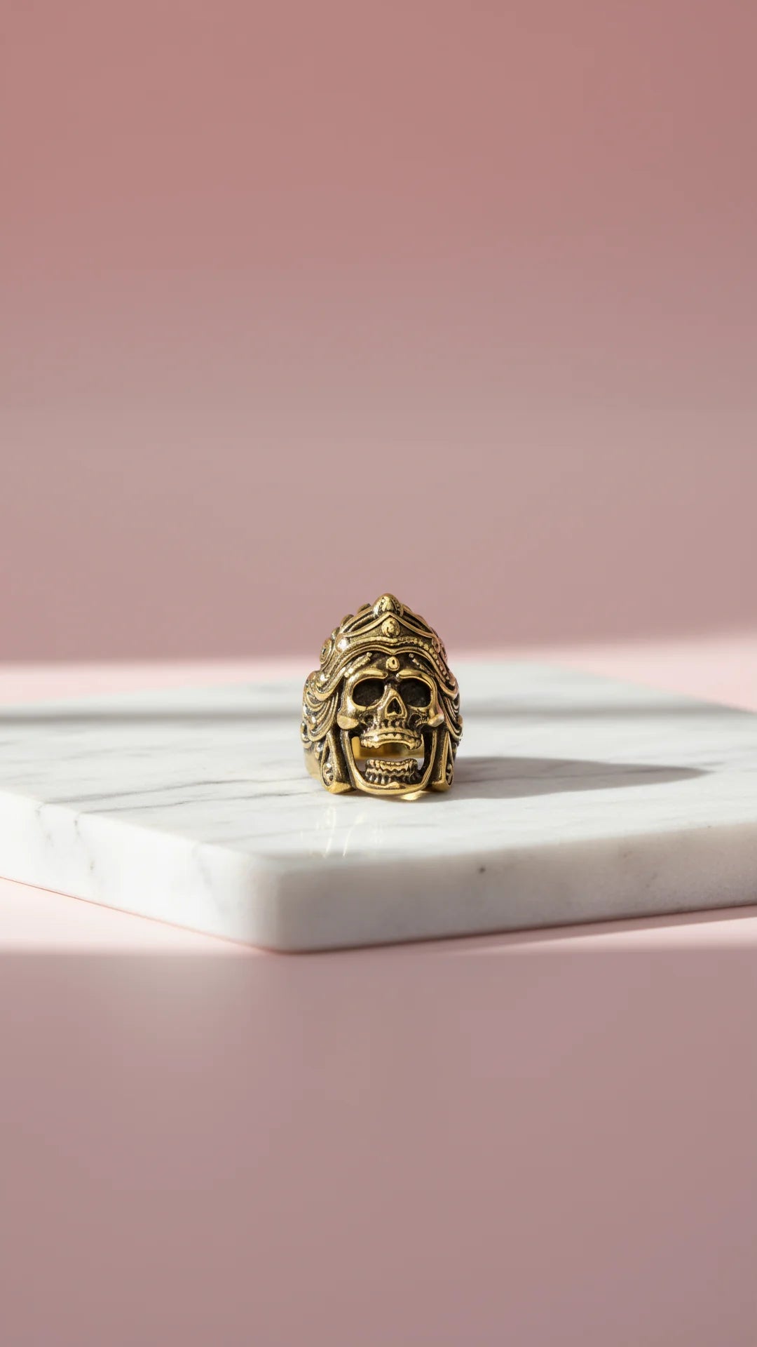 Waterproof Indian Headpiece Stainless Steel Skull Men's Biker Ring