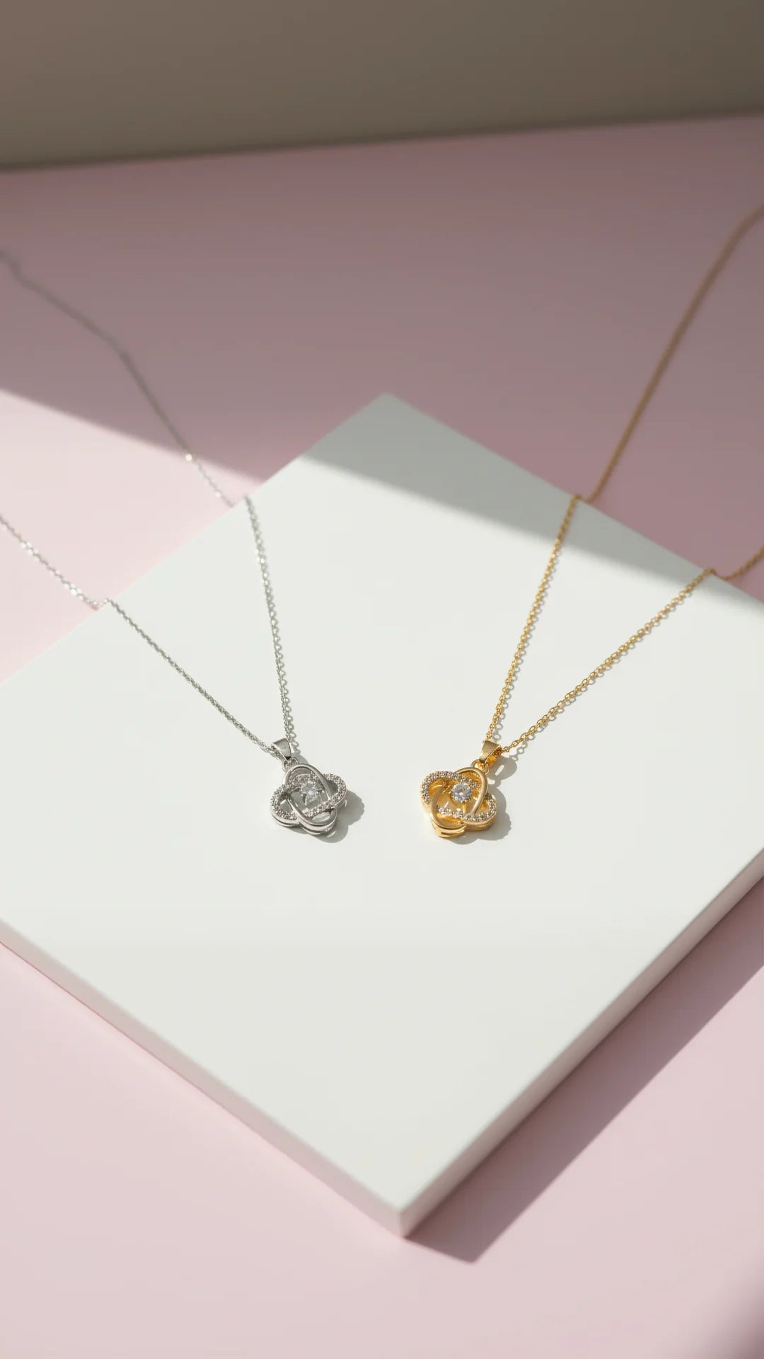 Oval Layered Crystal Pendant Necklace