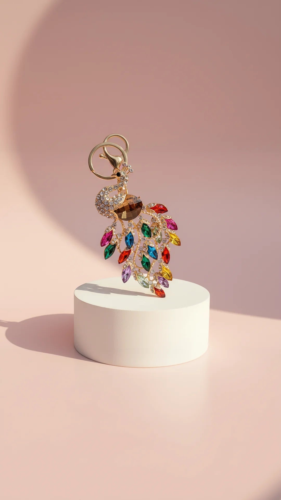 Crystal Peacock Key Ring & Bag Charm