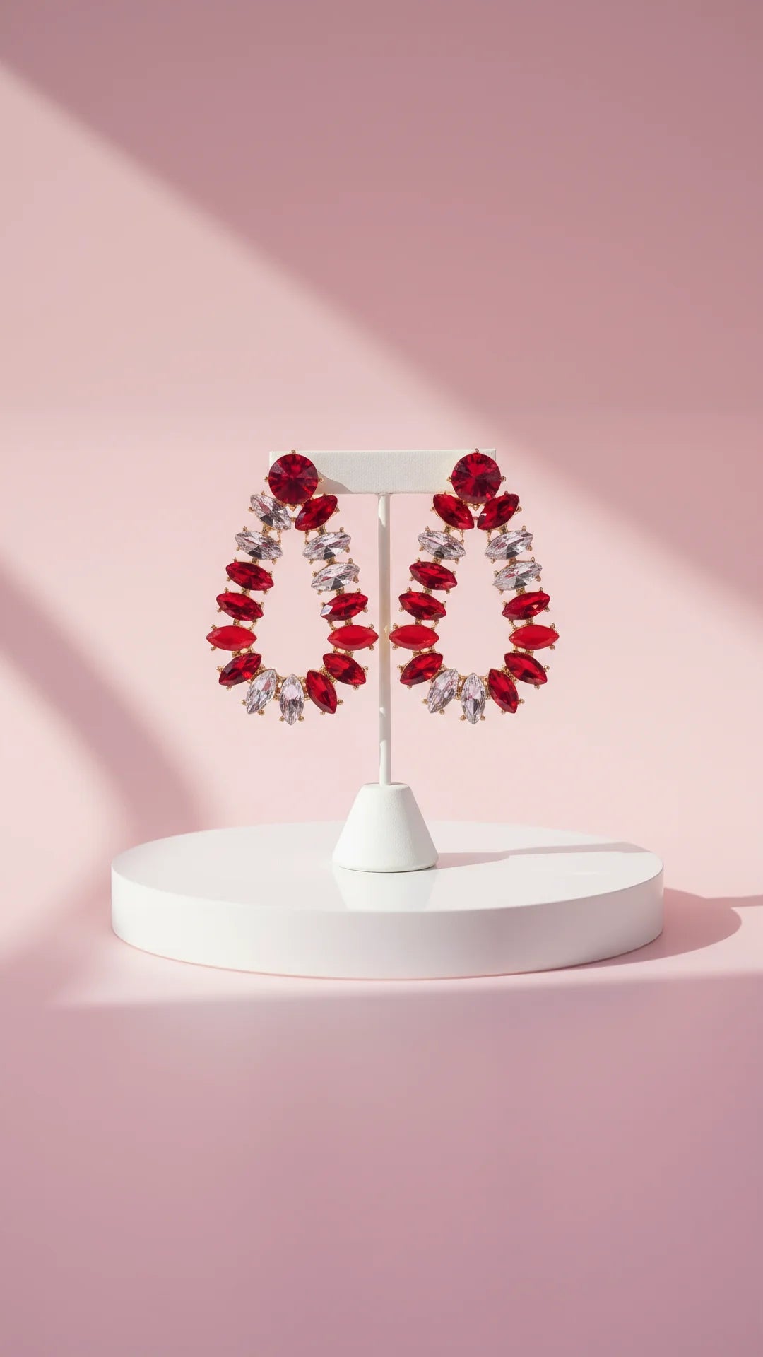 Oval Crystal Drop and Dangle Earrings