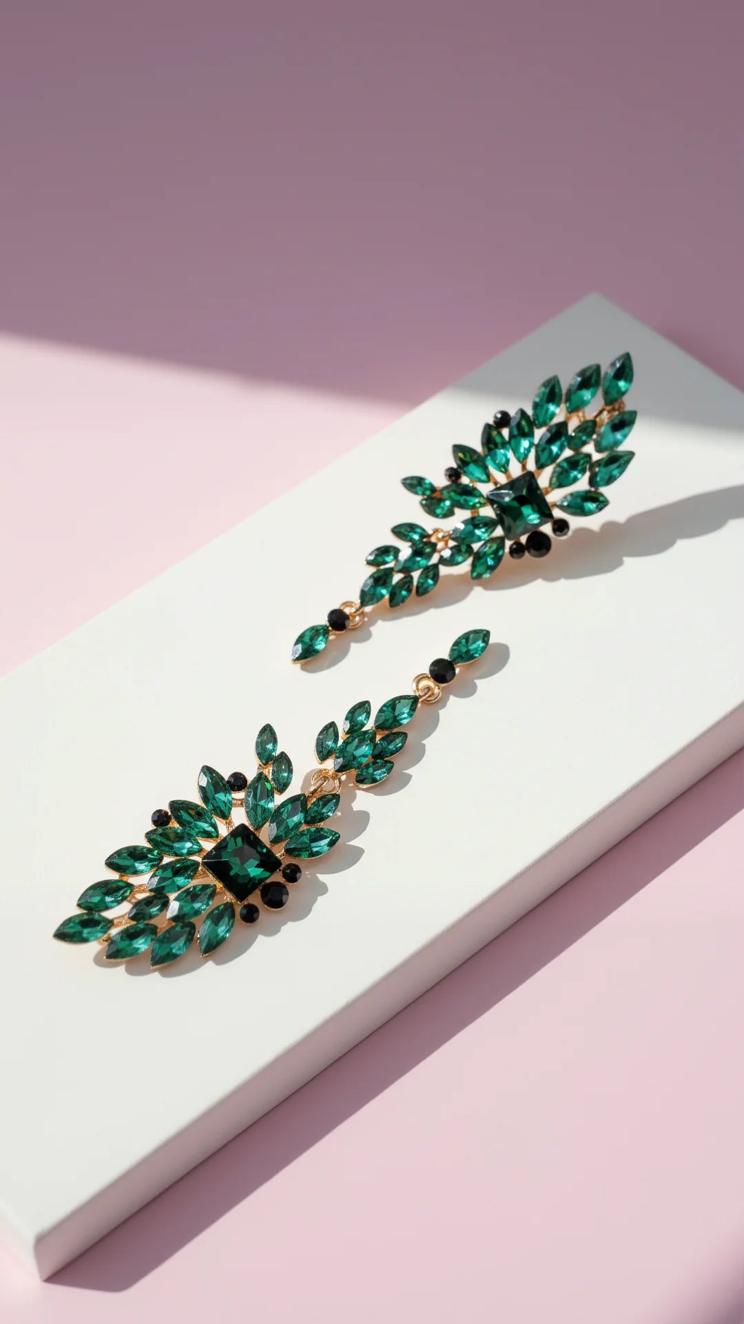 Green Crystal Drop & Dangle Earrings