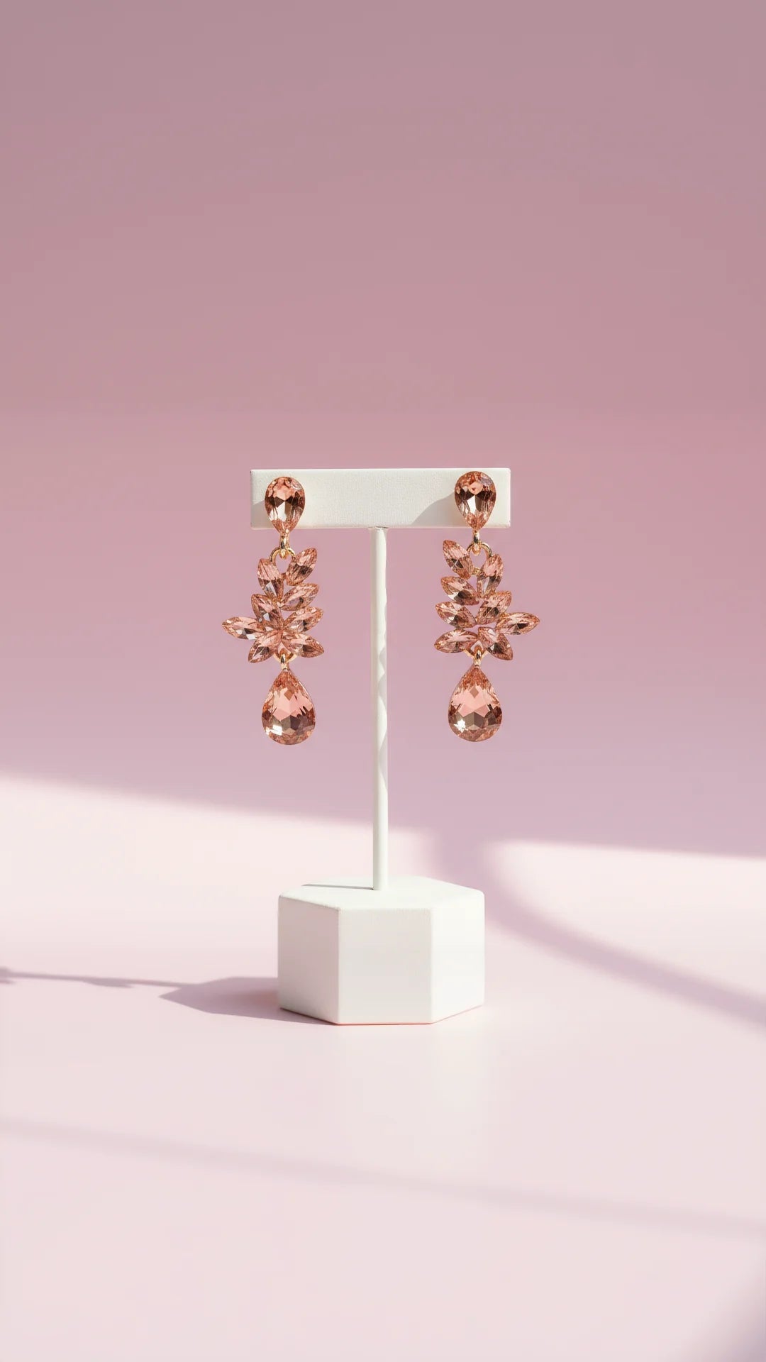 Peach Crystal Drop & Dangle Earrings