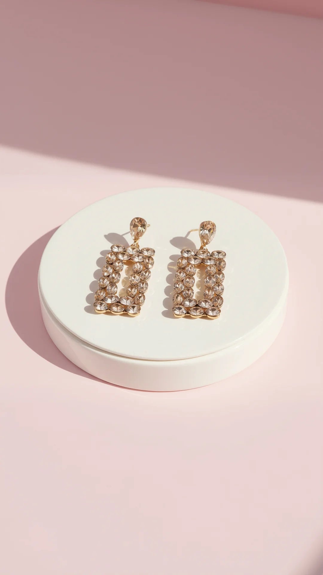 Oblong Crystal Drop & Dangle Earrings