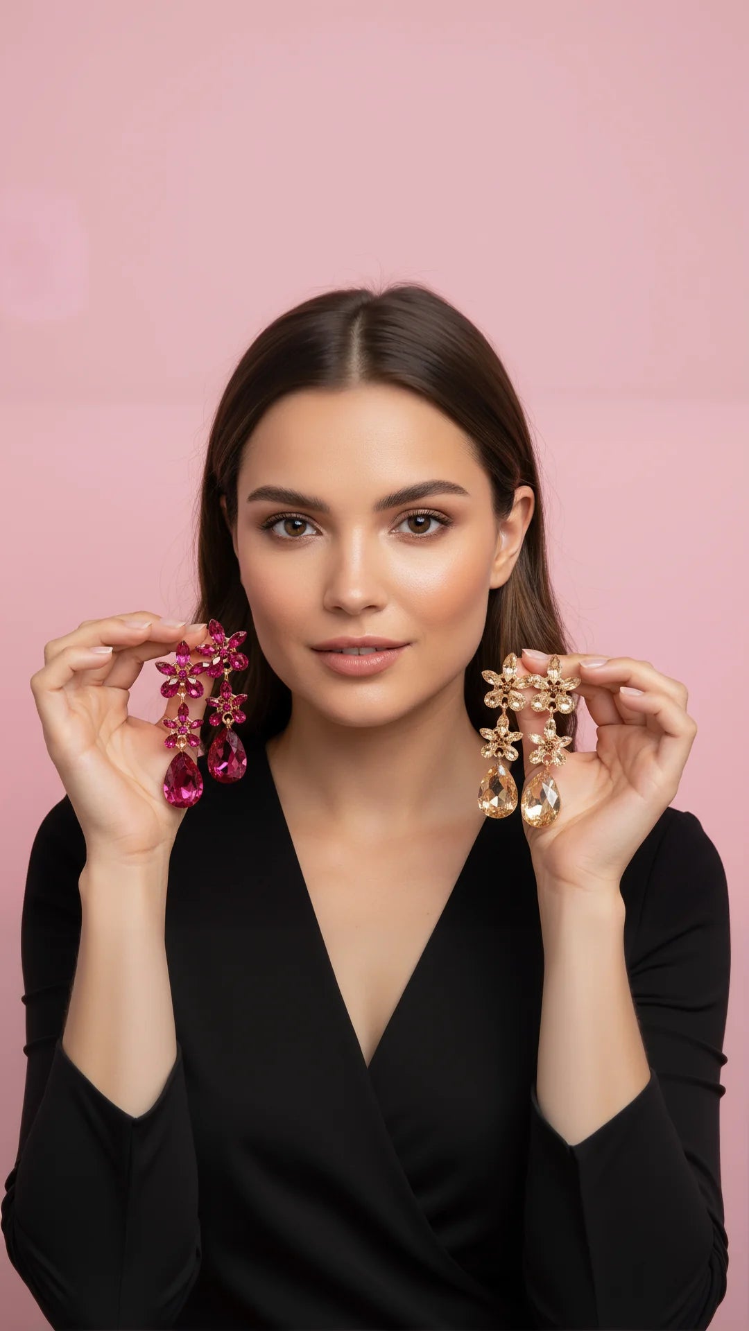 Flower Crystal Drop & Dangle Earrings