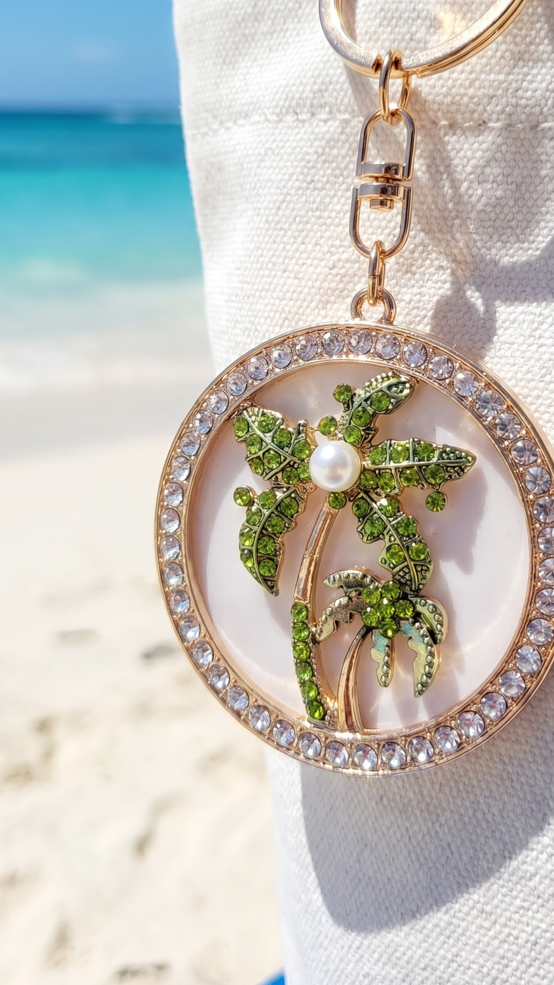 Palm Tree Crystal Keyring & Bag Charm