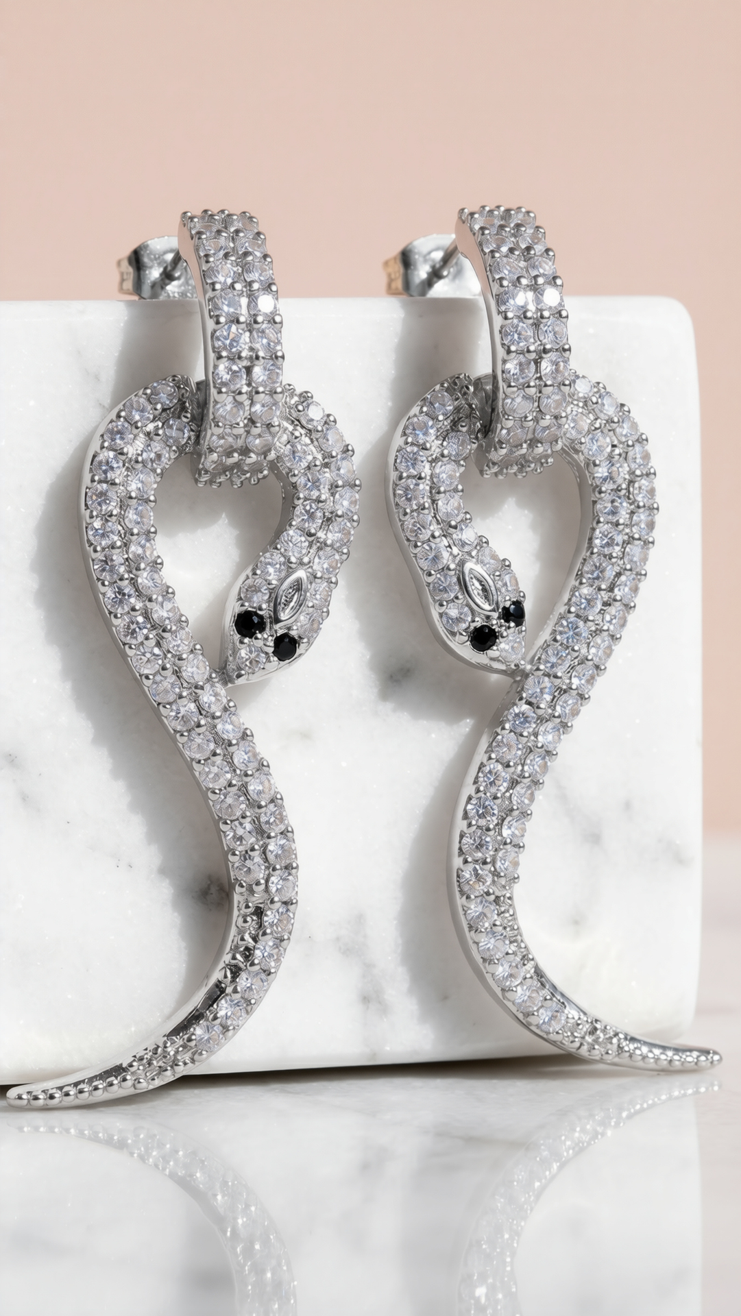 Pavé Crystal Snake Drop & Dangle Earrings