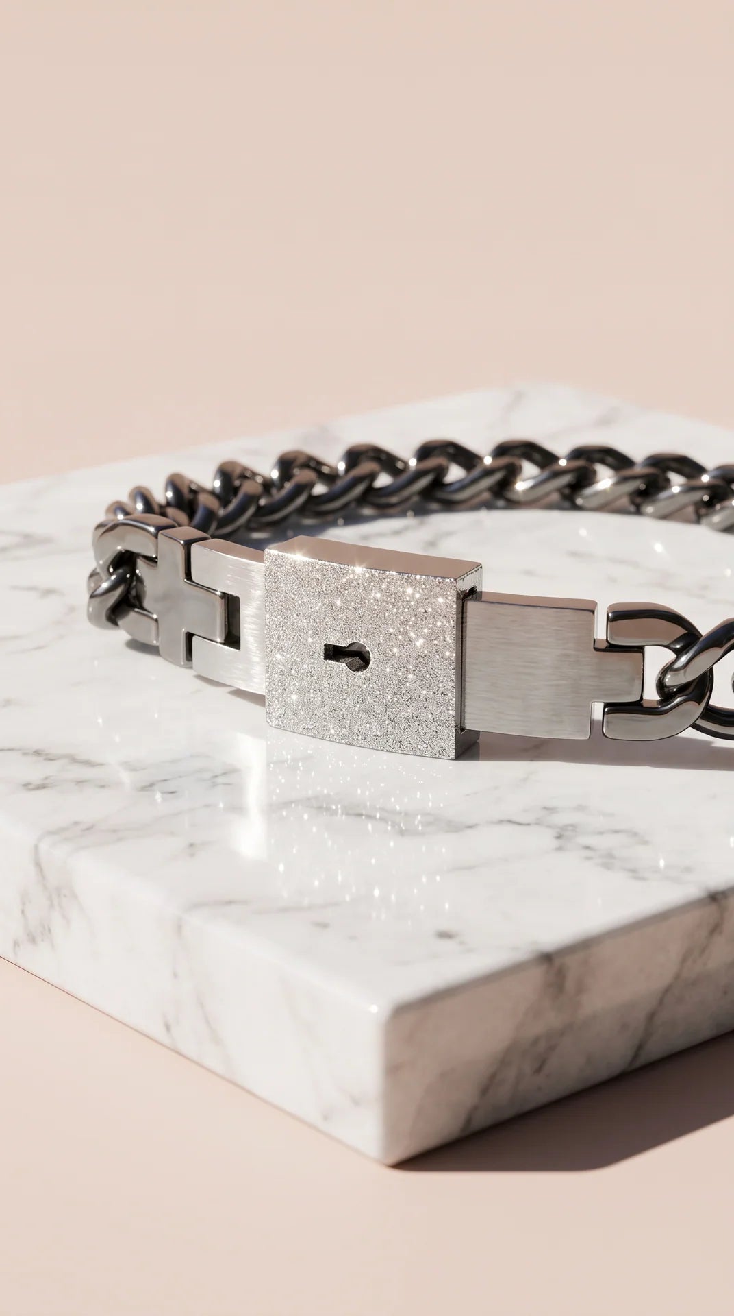 Lock & Key Couples Matching Link Bracelet Set