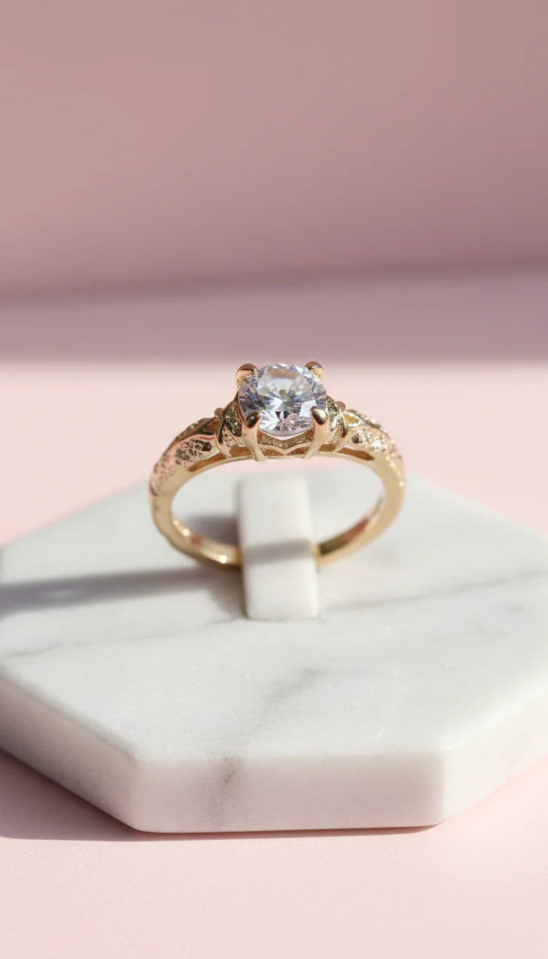 Crystal Ring Gold Box set of 12