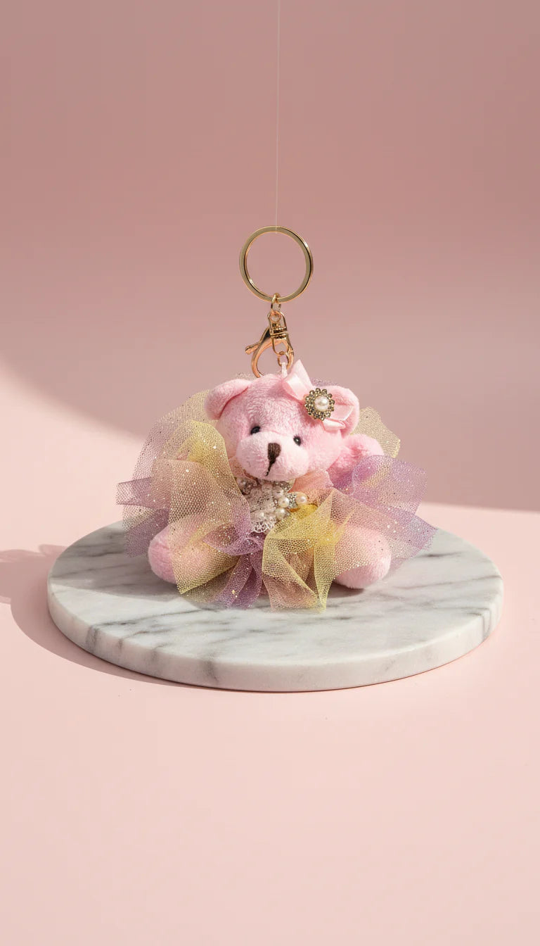 Teddy With Tutu Bag Charm Key Ring