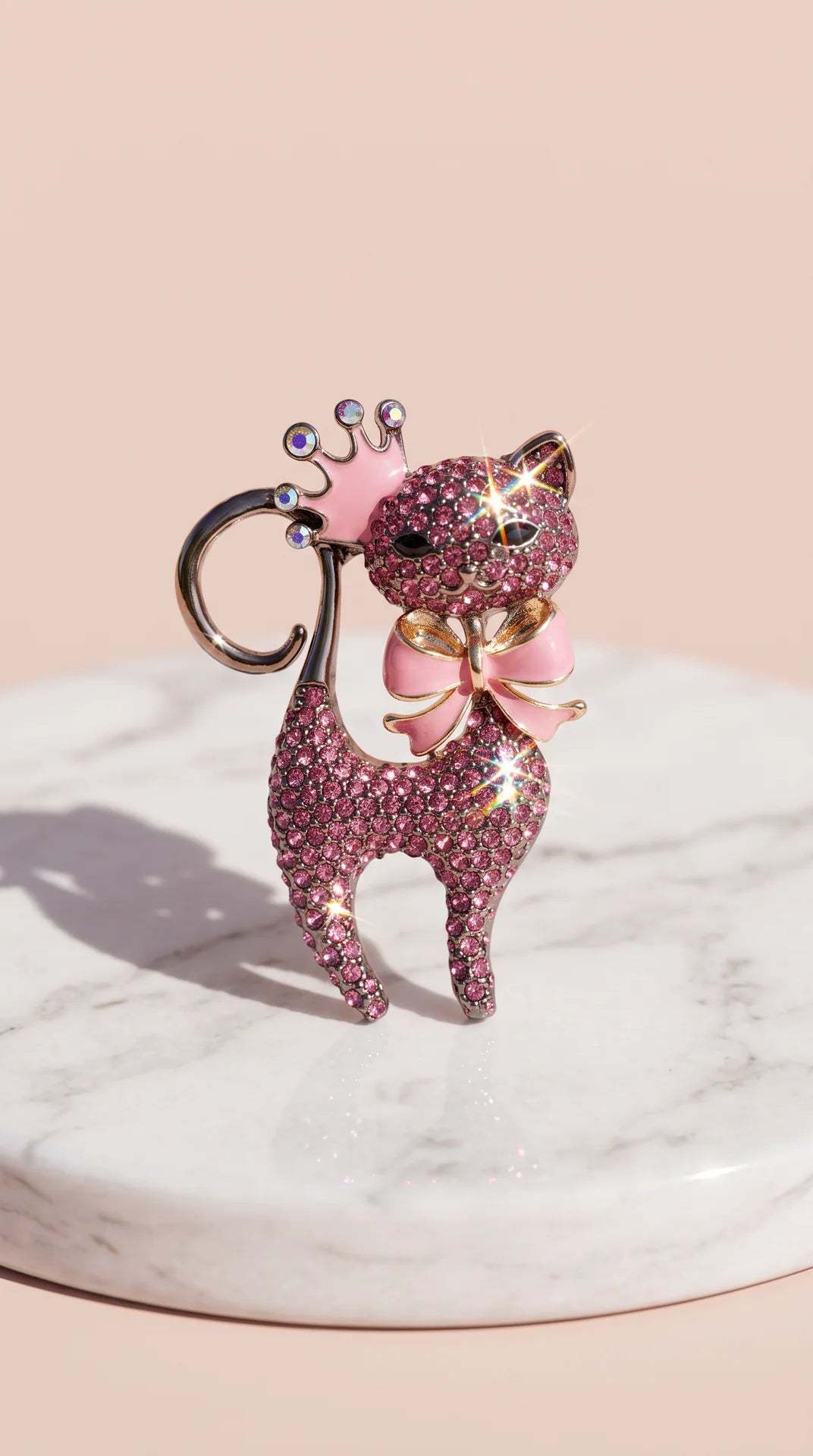 Crystal Cat Brooch – Rhinestone Animal Brooch