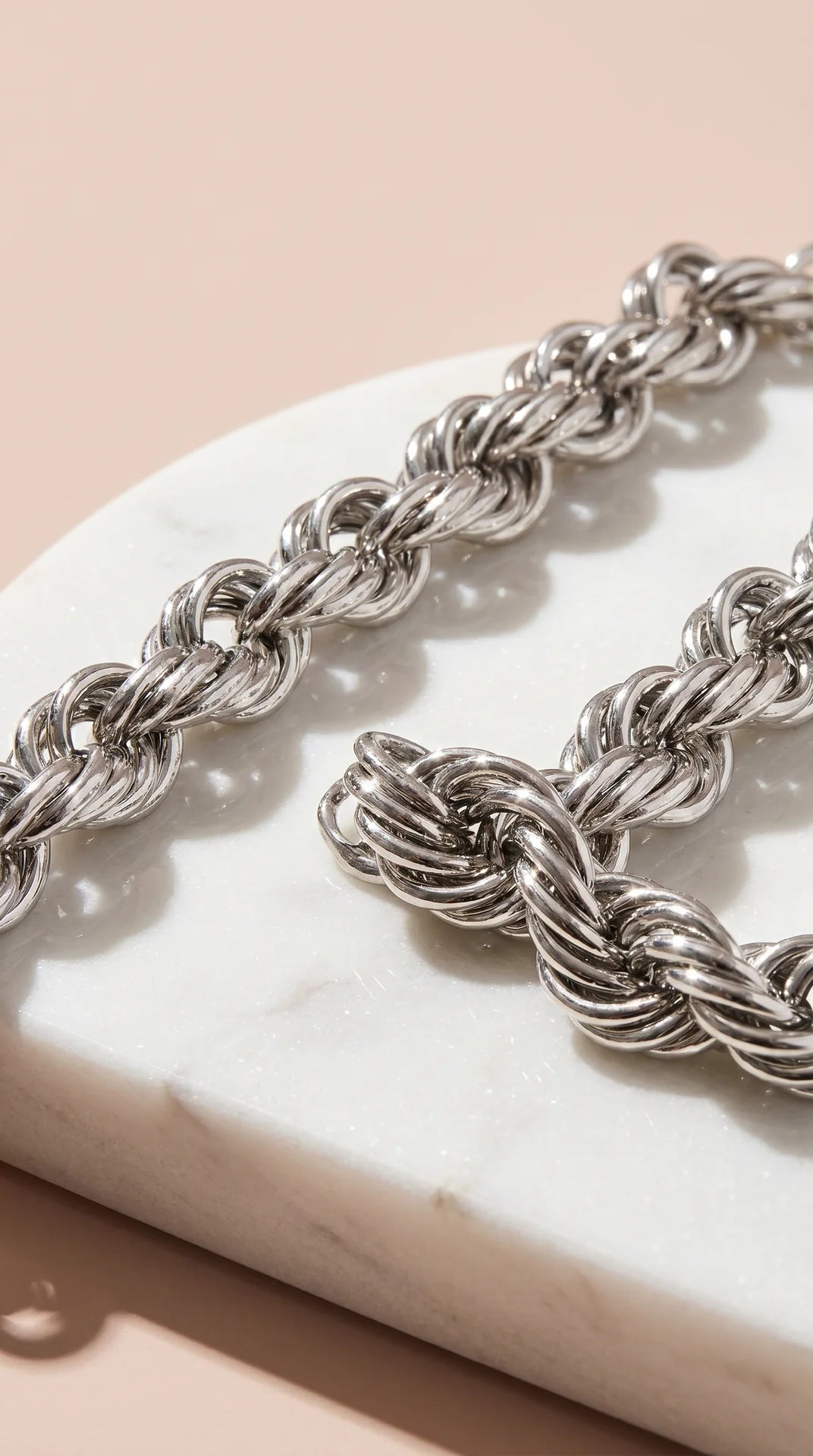 Chunky Rope Link Plated Chain Necklace