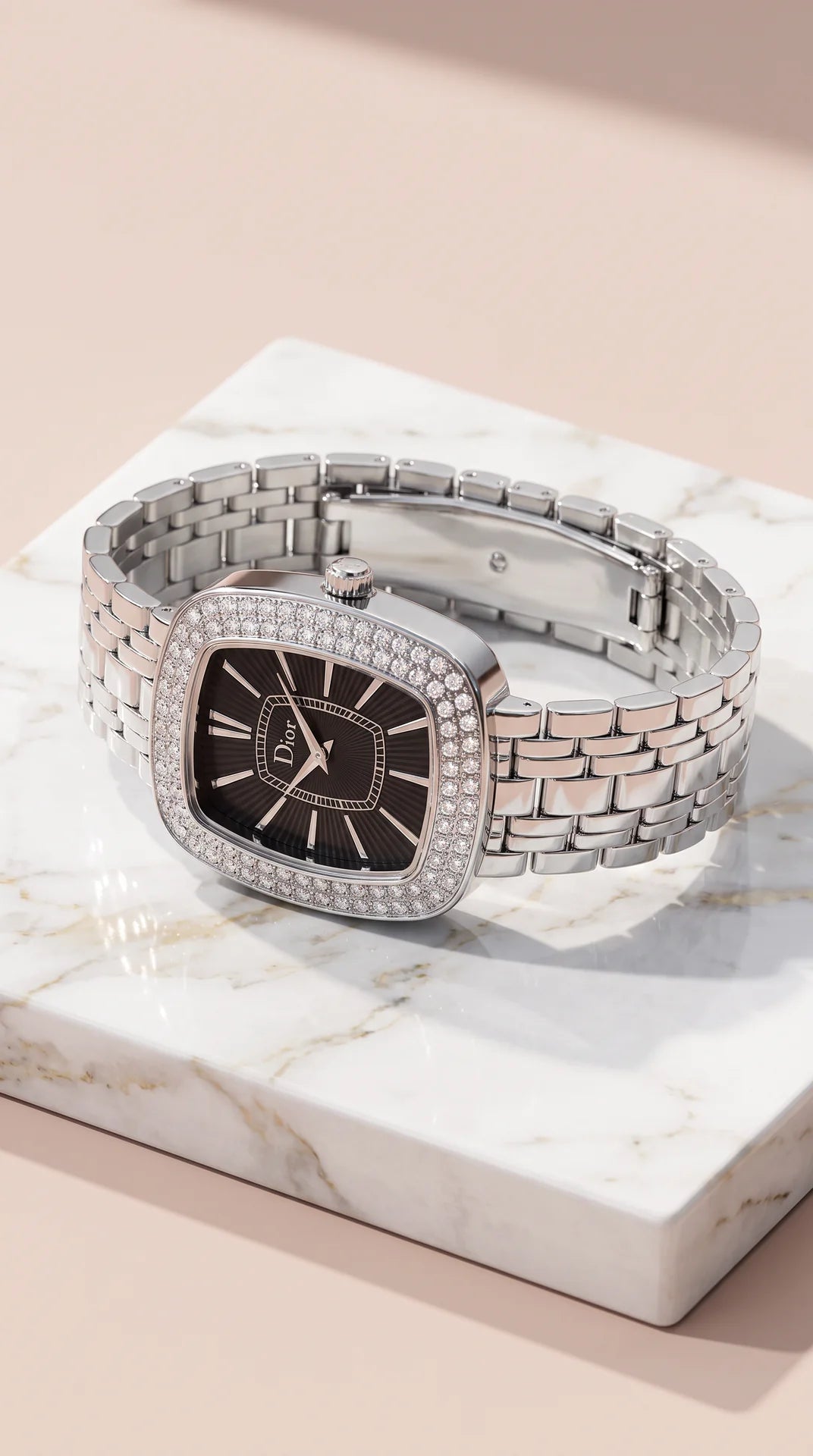 Crystal Bezel Square Dial Bracelet Watch