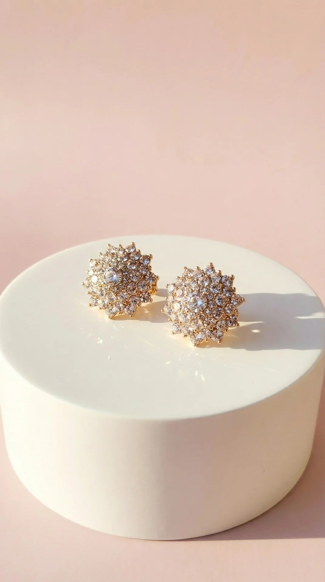 Star Burst Cluster Crystal Non Pierced Clip On Earrings