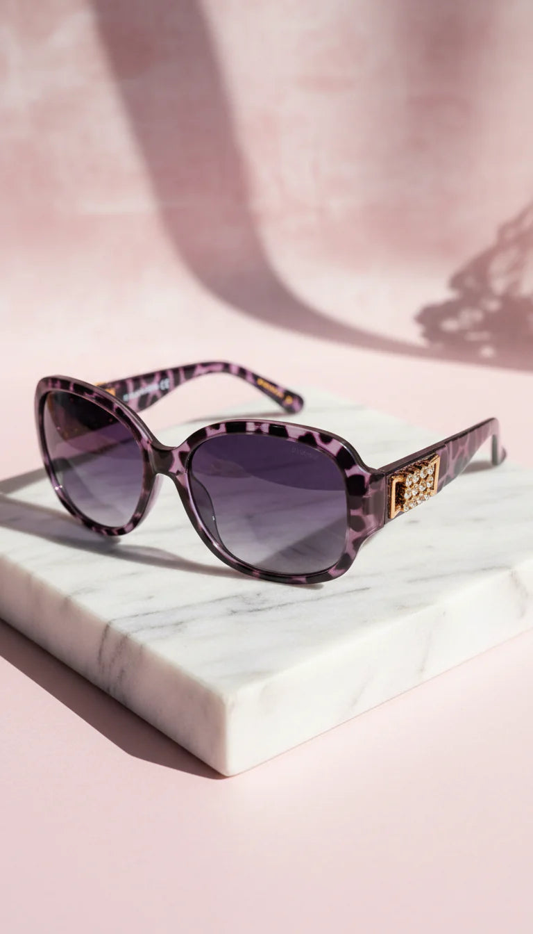 Oval Oversized Leopard Print Frame Sunglasses Box of 12