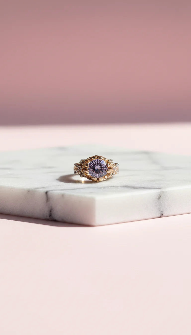 Crystal Gold Ring Box set of 12