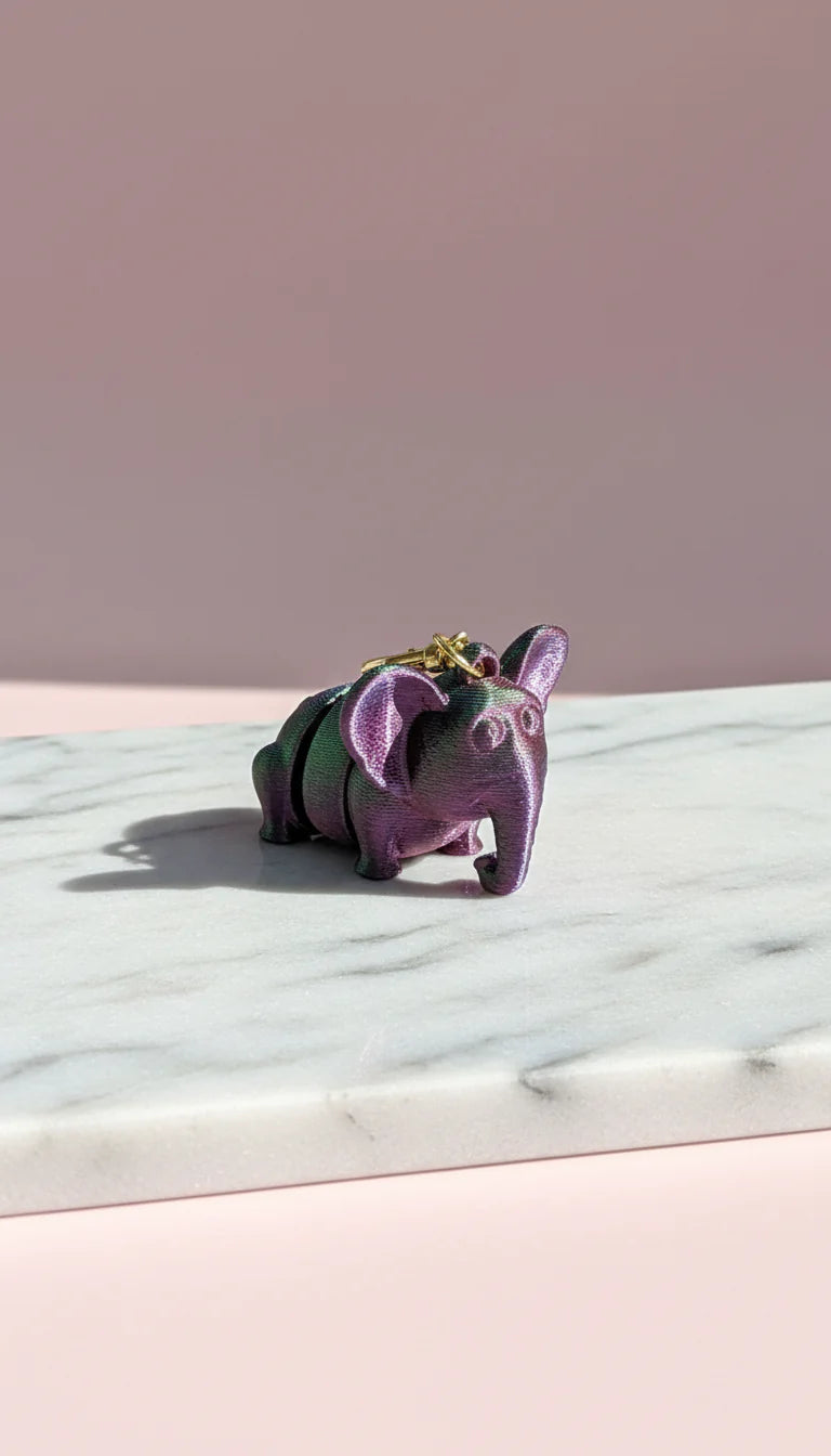3D Printed Fantasy Elephant : Bioplastic Fidget Toy Key Ring