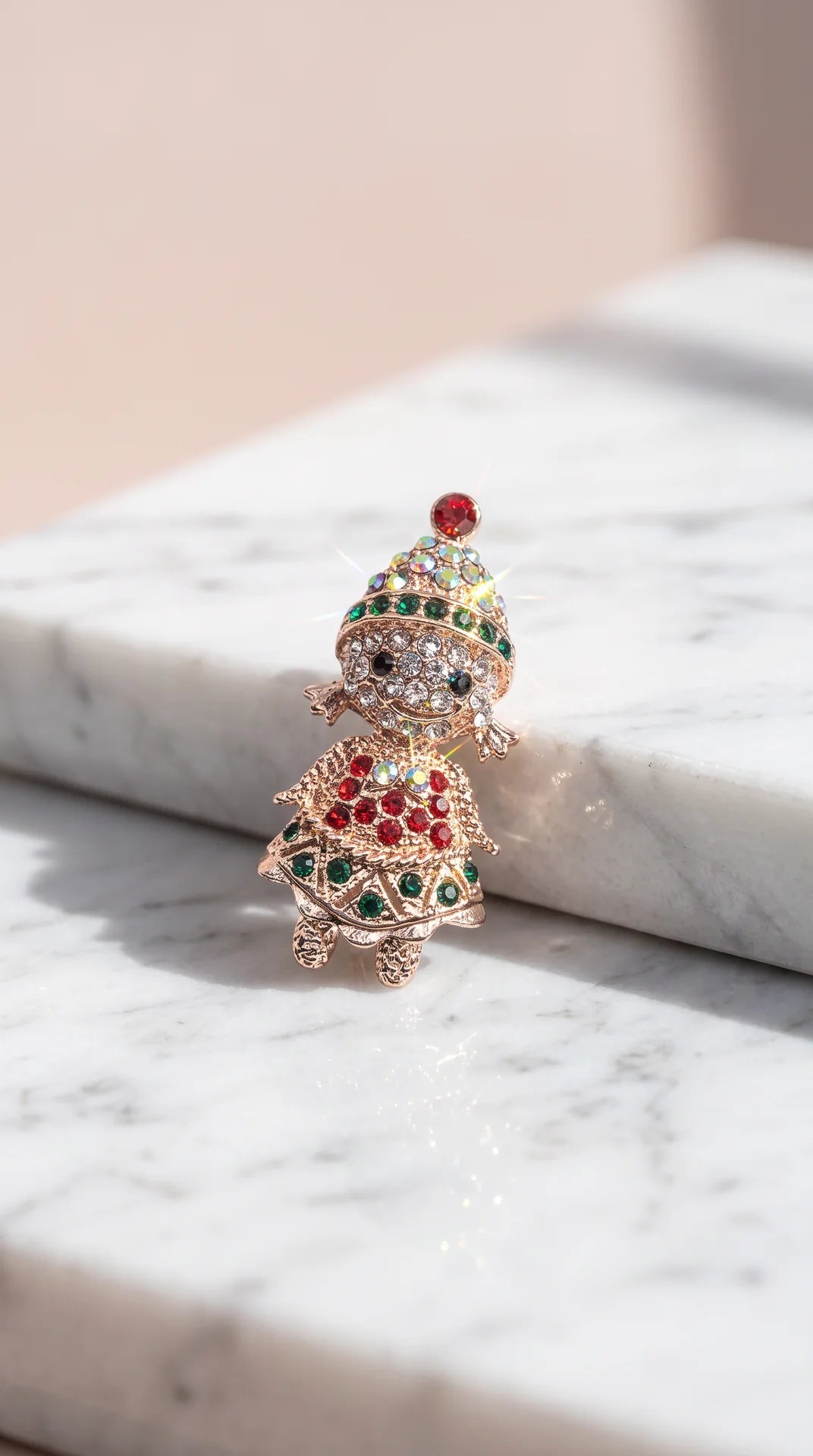 Crystal Doll Girl Festive Christmas Brooch Pin