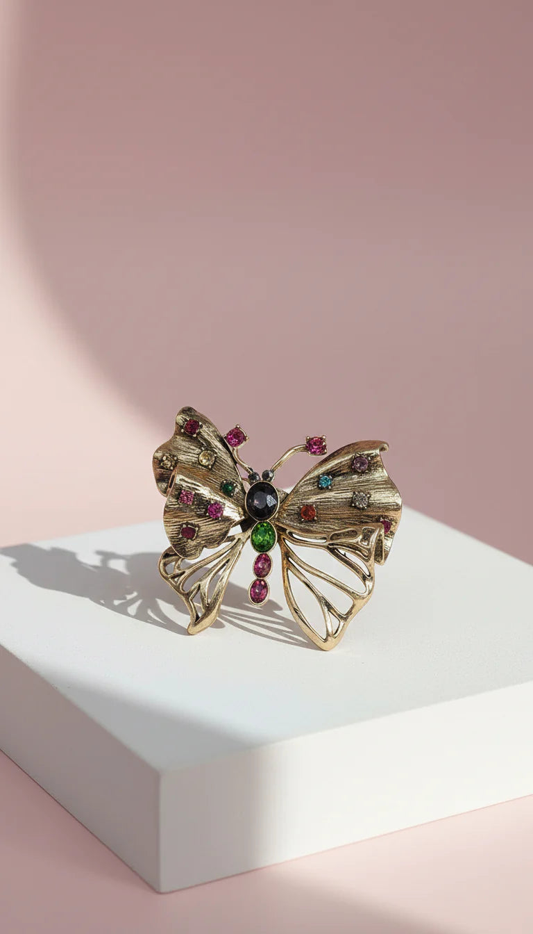 Butterfly Crystal Magnetic Brooch