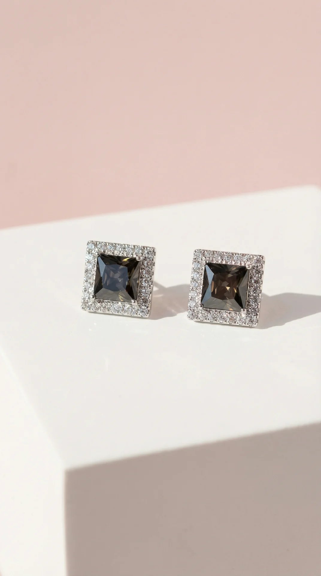Square Crystal Non Pierced Clip On Earrings