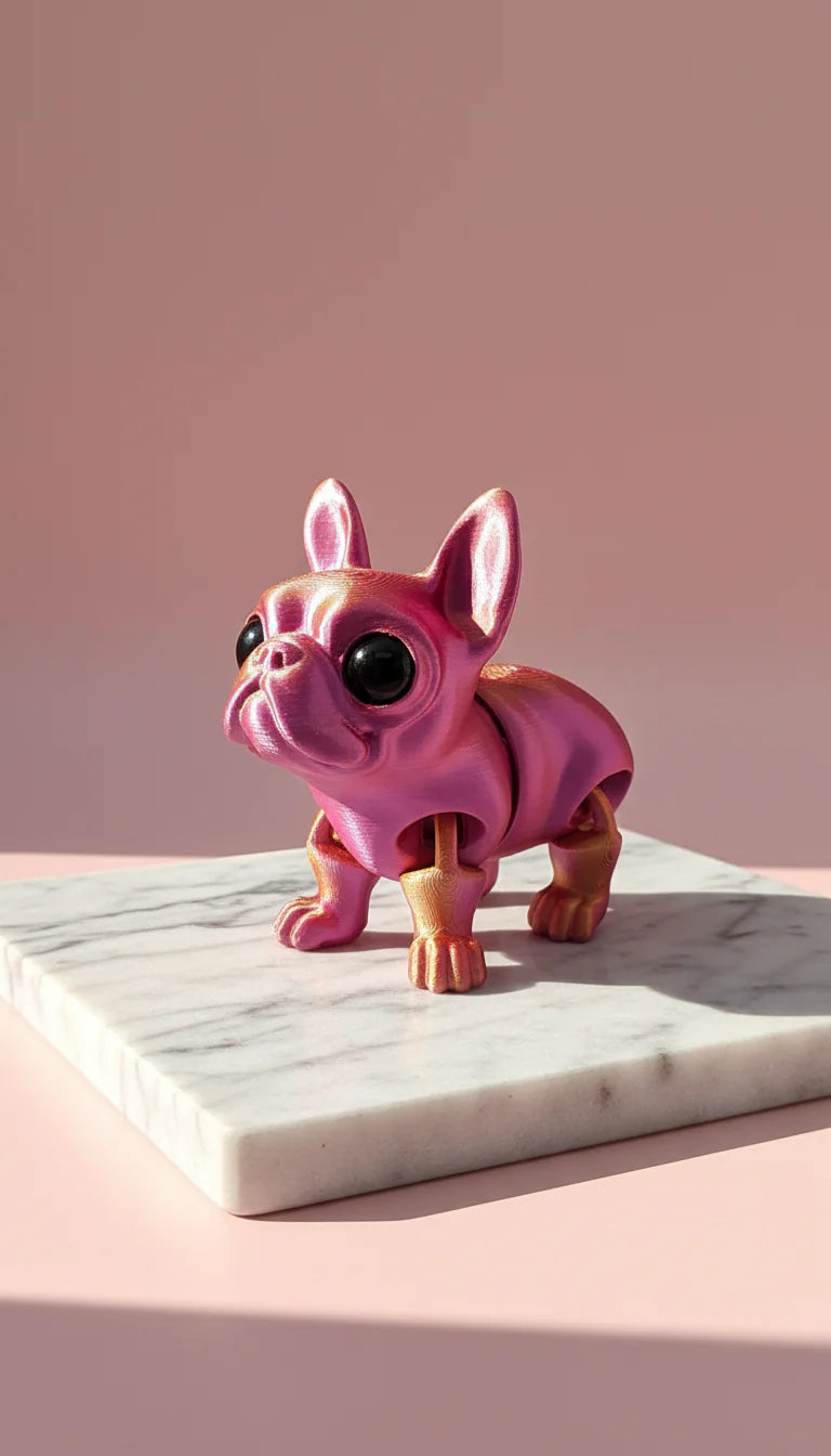 3D Printed Articulated Fantasy Chihuahua Dog Figurine: Bioplastic