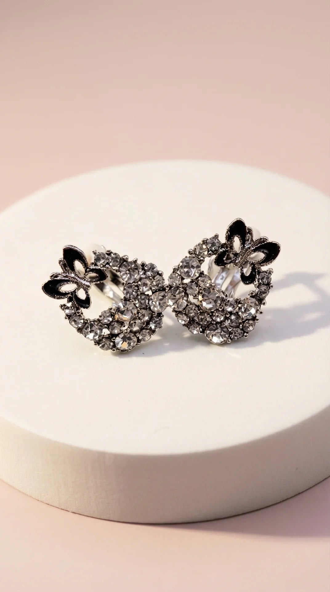 Butterfly Crystal Non Pierced Clip On Earrings