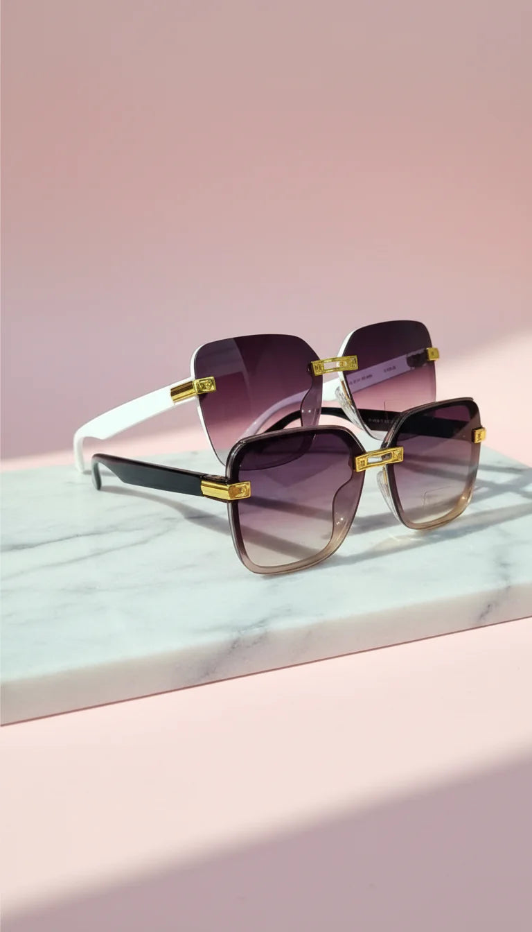 Gold Accent Acrylic Frame Sunglasses Box of 12