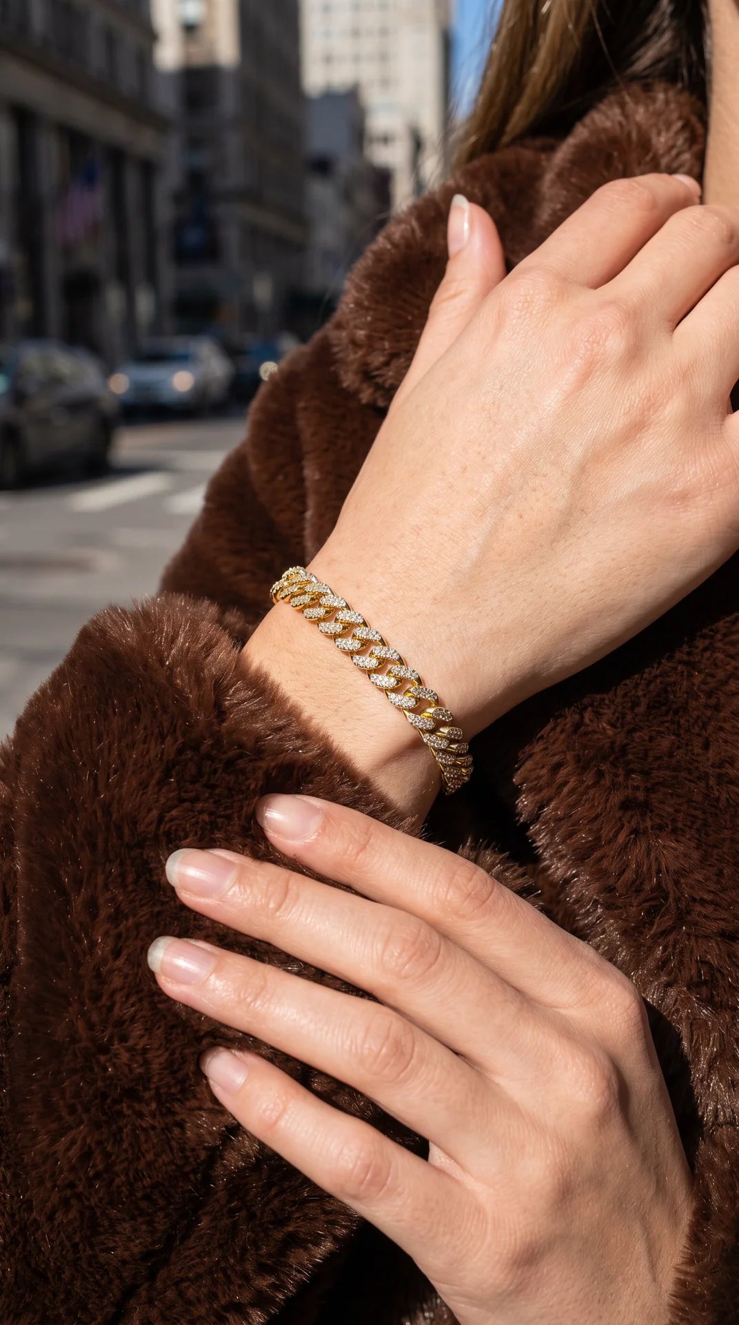 Crystal Paved Statement Link Bracelet