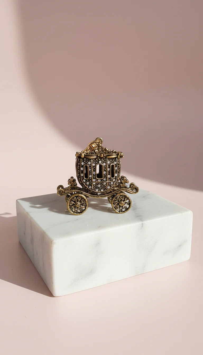 Princess Carriage Crystal Key Ring & Bag Charm