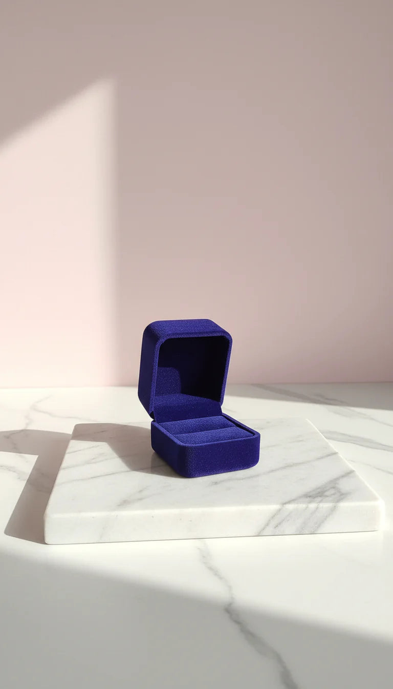 Pack Of 20 Luxury Velvet Hinged Ring Jewellery Gift Box Packaging