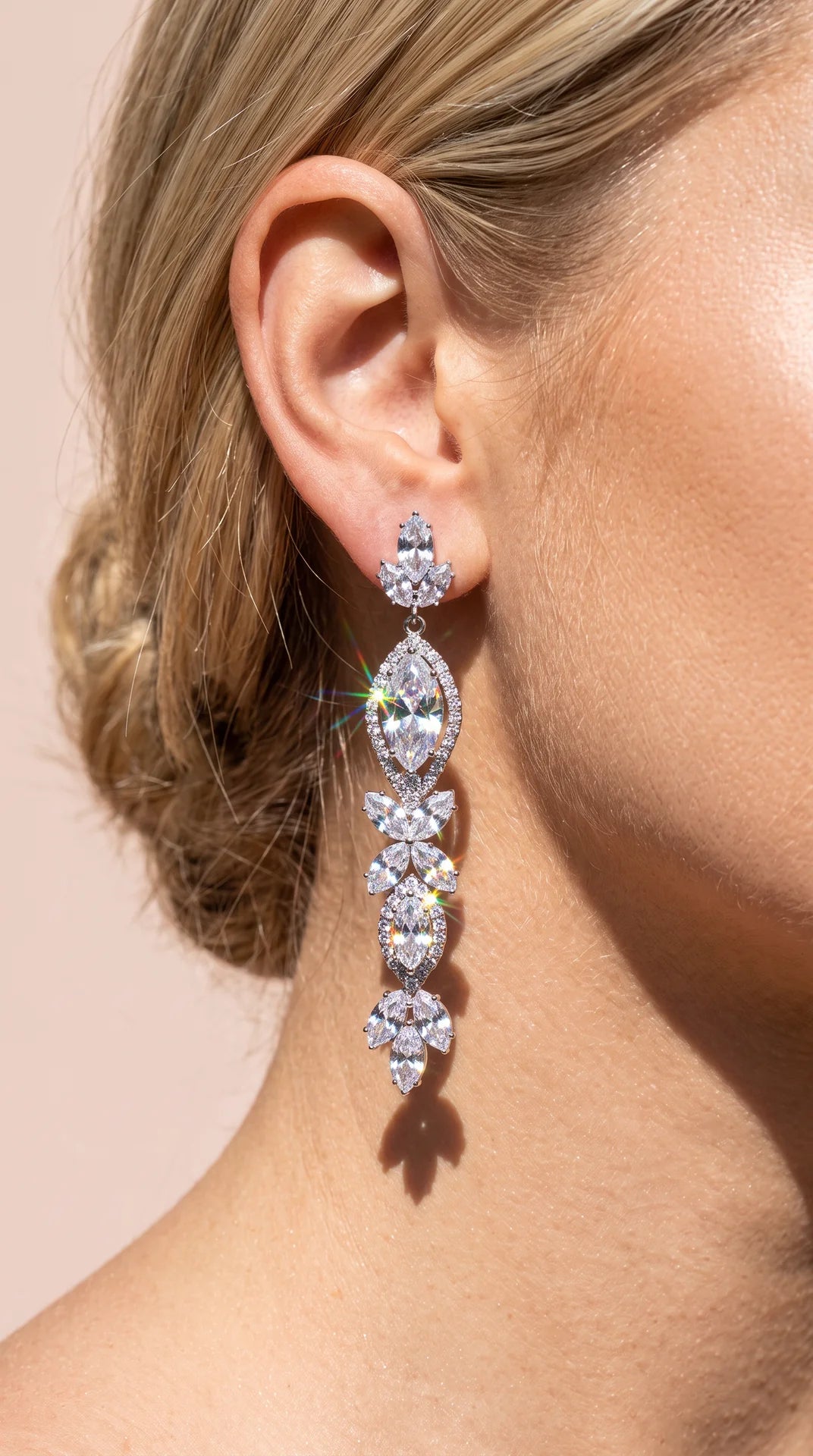 Multi Cut Crystal Drop & Dangle Statement Earrings