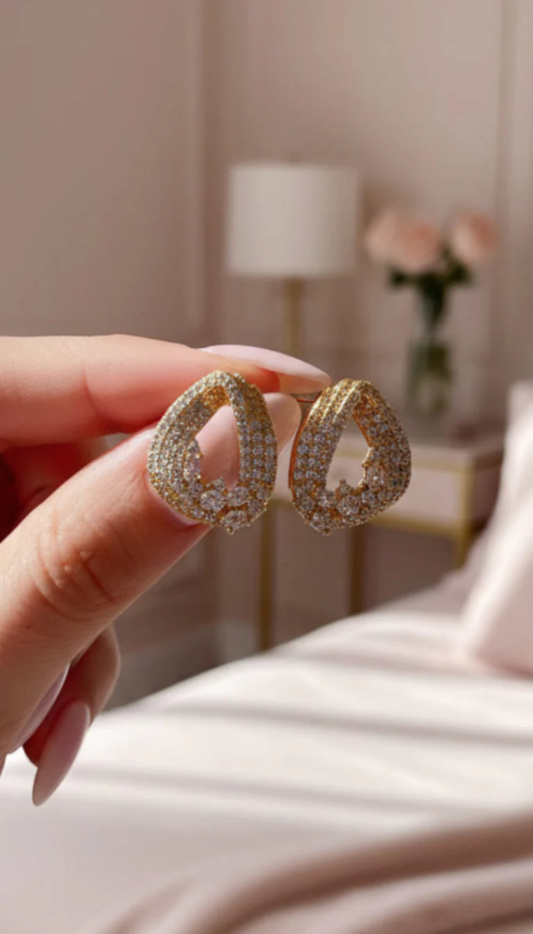Pear Shape Crystal Stud Earrings
