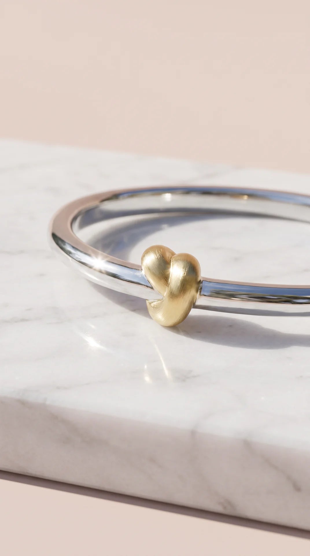 Mixed Metal Stainless Steel Knot Bangle