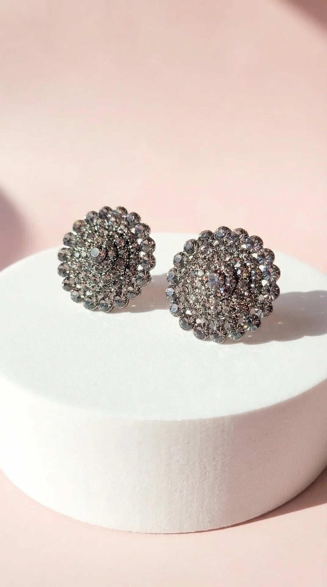 Cluster Crystal Non Pierced Clip On Earrings