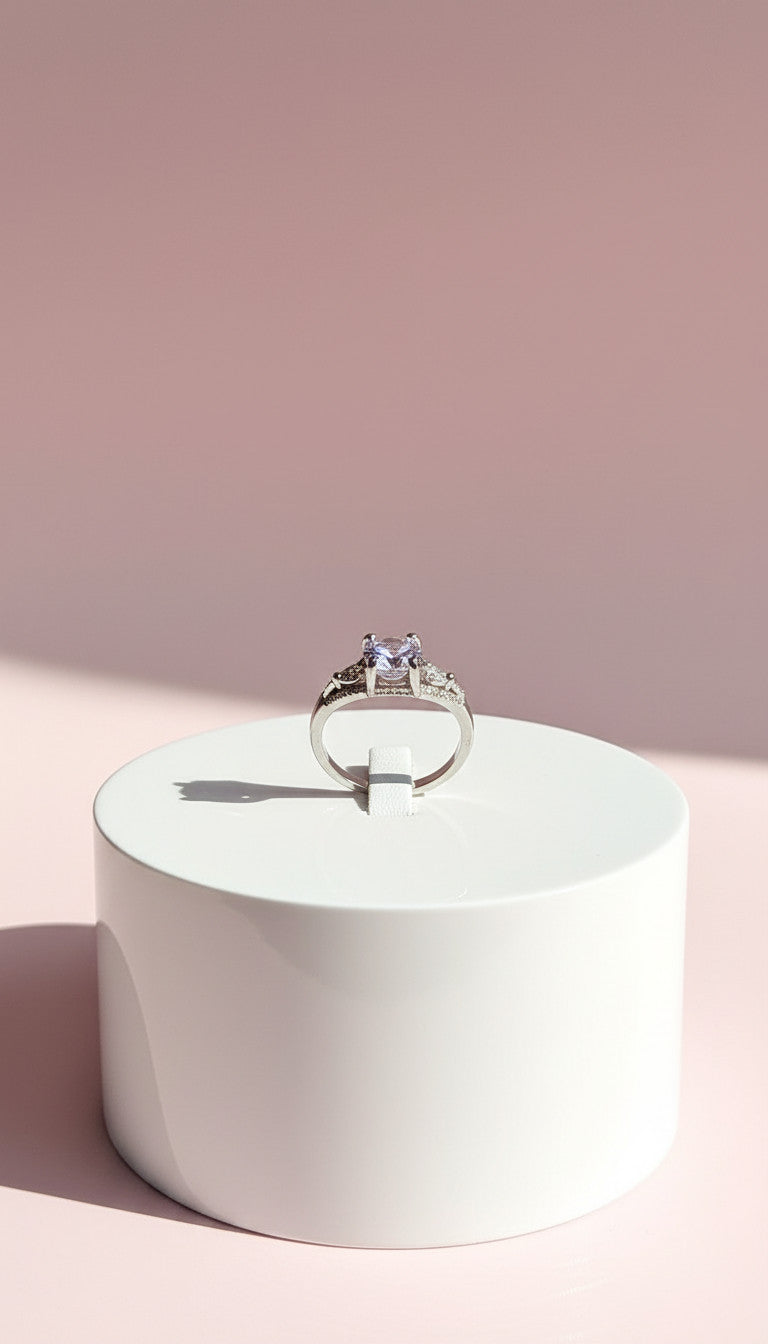 Silver Cut Out Crystal Ring Box set of 12