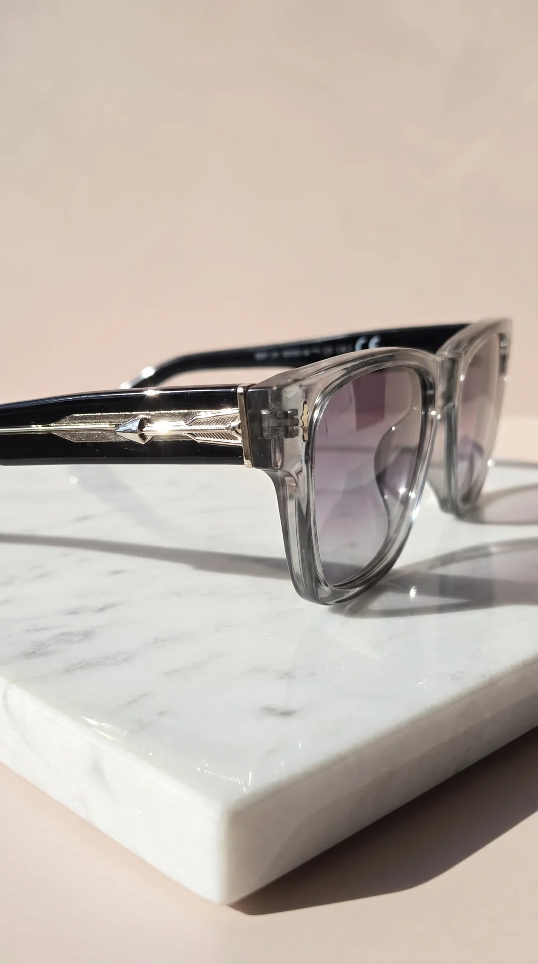 Unisex Acrylic Silver Frame Sunglasses