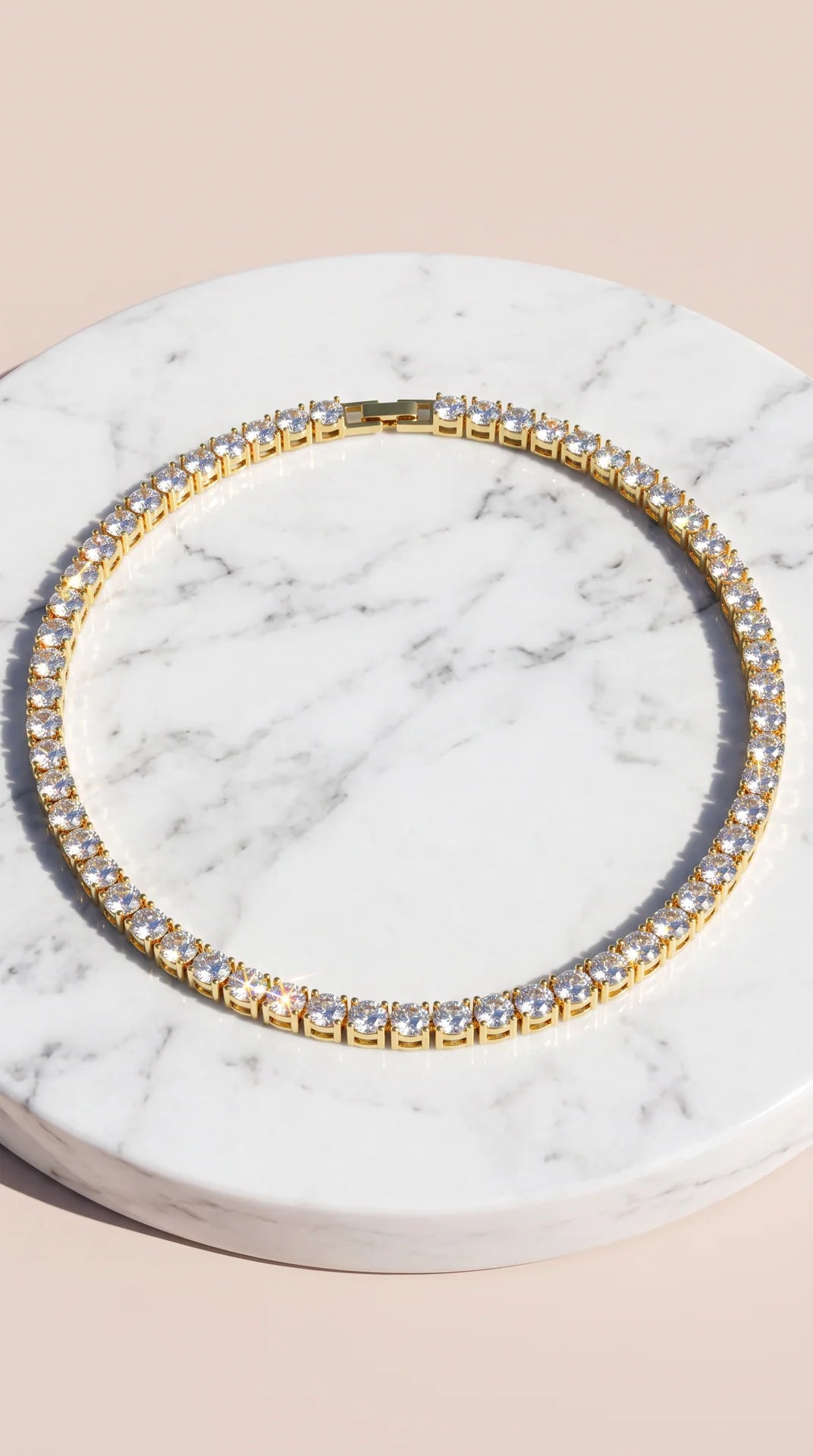 Classic Round Crystal Tennis Necklace