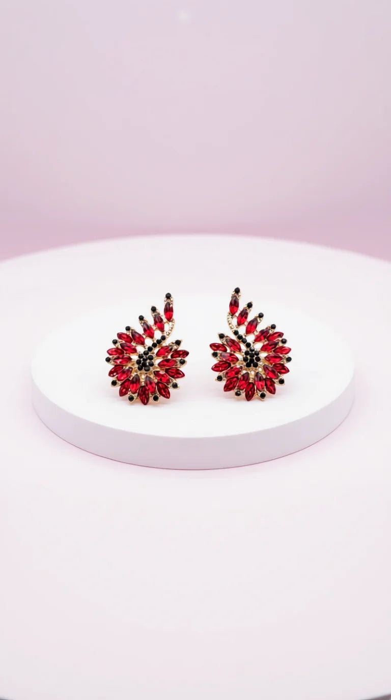 Palm Crystal Stud Earrings