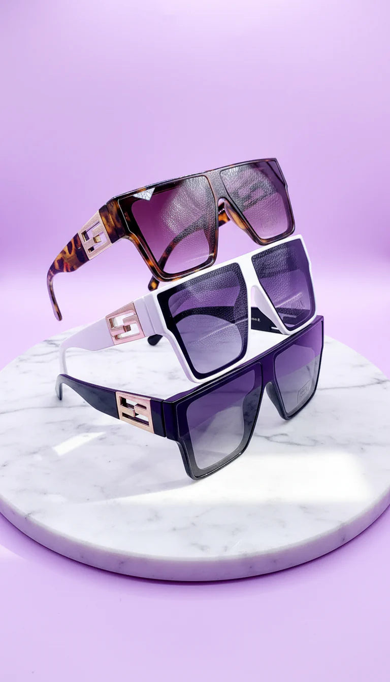 F Frame Oversized Acrylic Sunglasses Box of 20