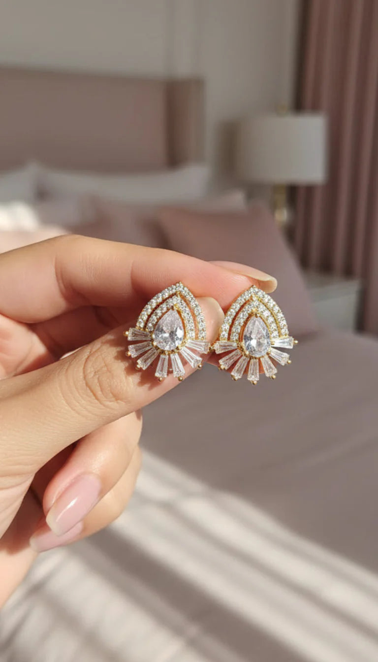 Teardrop Crystal Stud Earrings