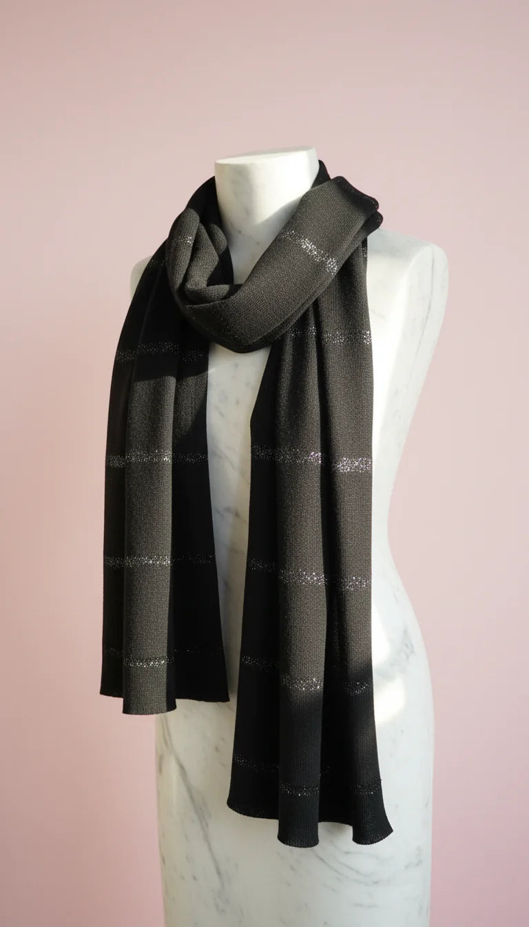 Striped Glitter Scarf Pack of 12