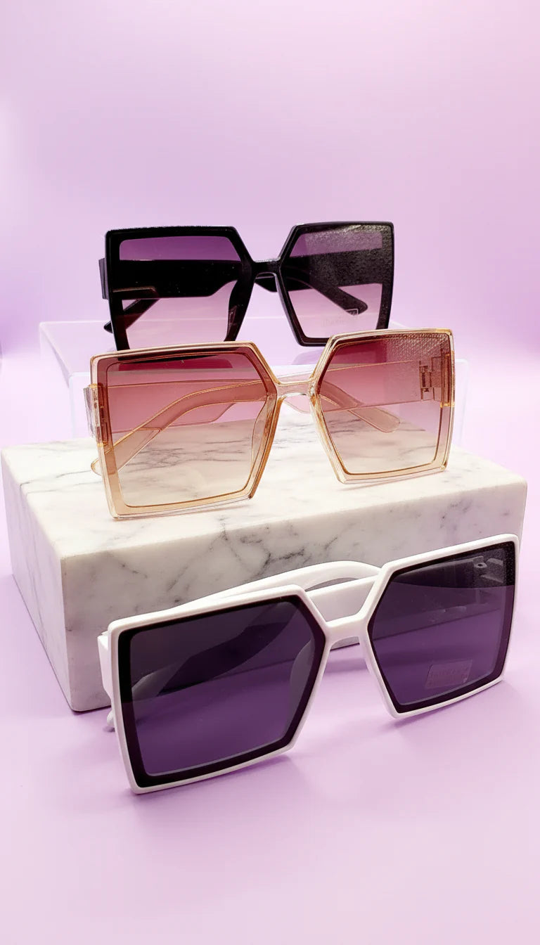 Oversized Square Frame Sunglasses Box of 20