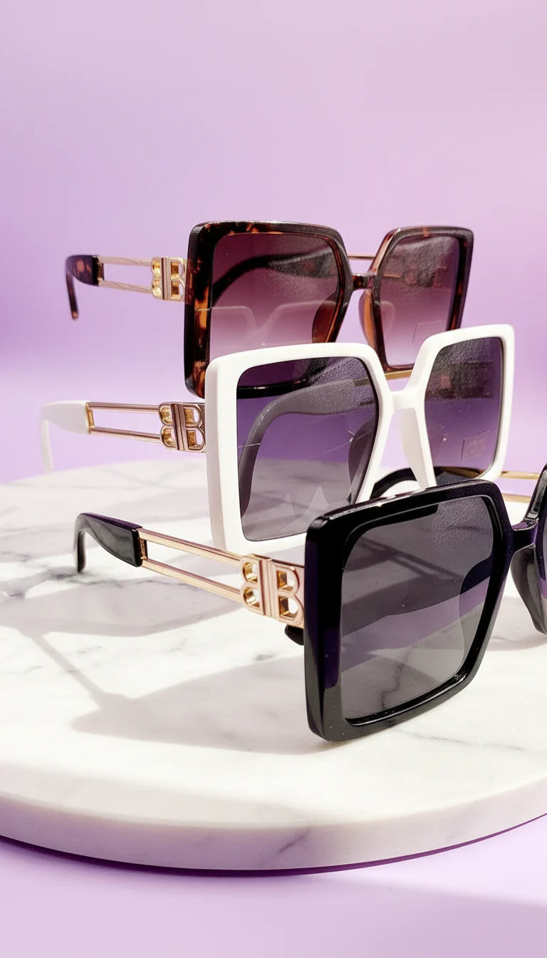 Gold Frame Acrylic Sunglasses Box of 20