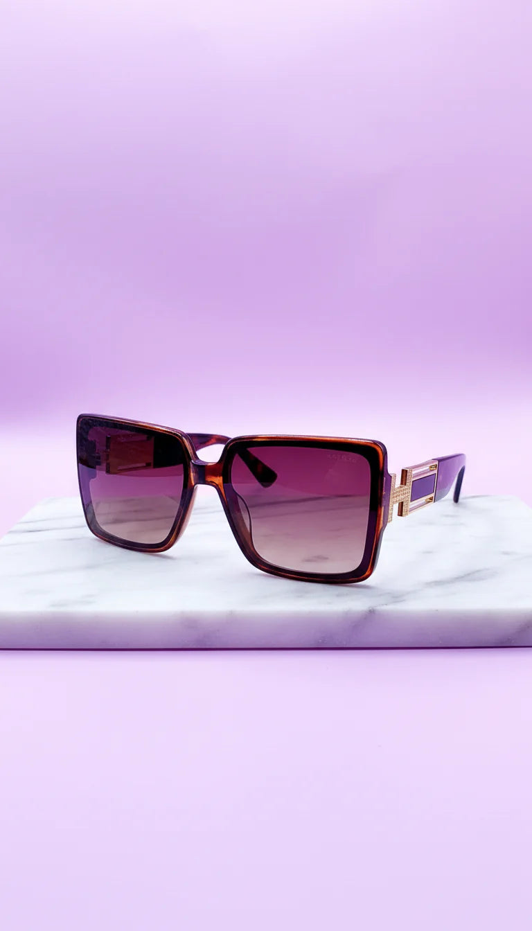 Gold Frame H Square Sunglasses Box of 20