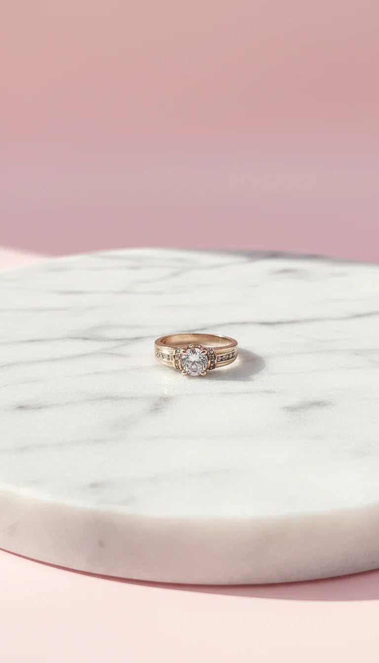 Crystal Gold Ring Box set of 12