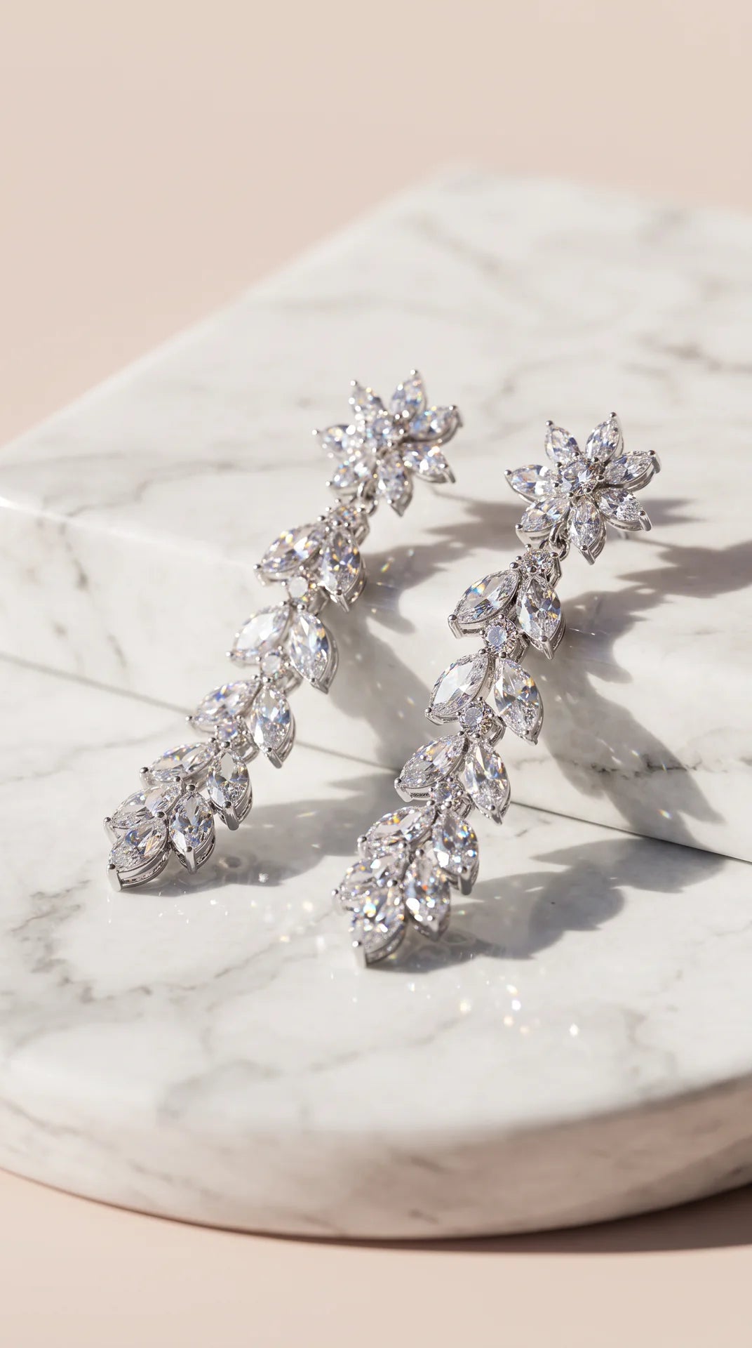 Layered Teardrop Crystal Drop & Dangle Statement Earrings