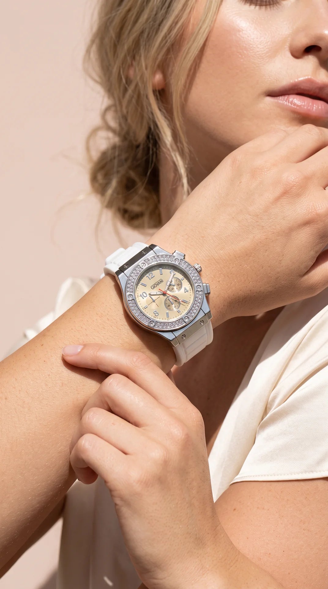 Crystal Bezel Multi Dial Women's Watch